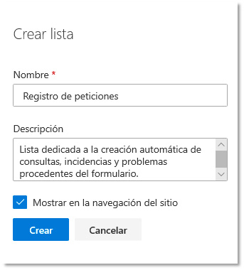 lista en sharepoint